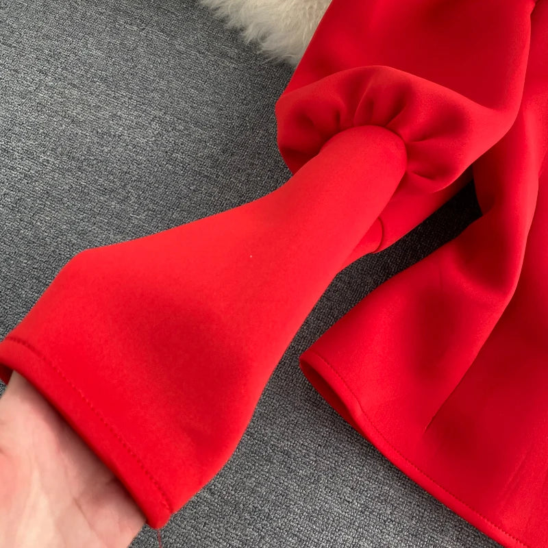 2020 Autumn Winter Women Blouse And Tops Half Turtleneck Puff Long Sleeve Front And Back 2 Ways Wear Slim Fashion Femme Shirts