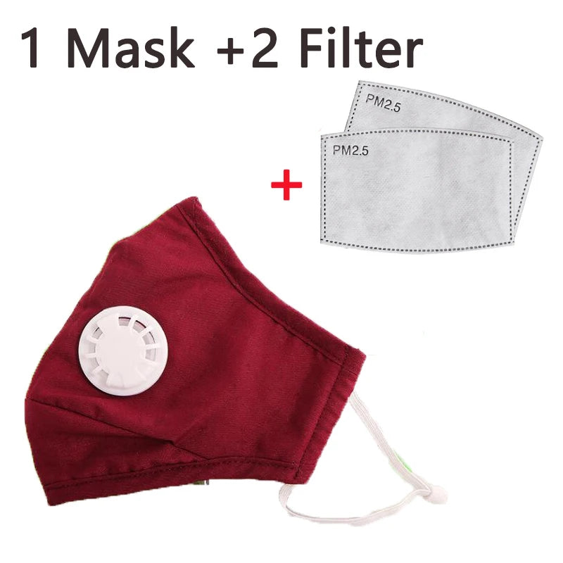 Non-disposable Breathable PPE Valve Pluggable Gasket Mask Men and Women Anti-fog Proof Activated Carbon Filter Cotton Mask