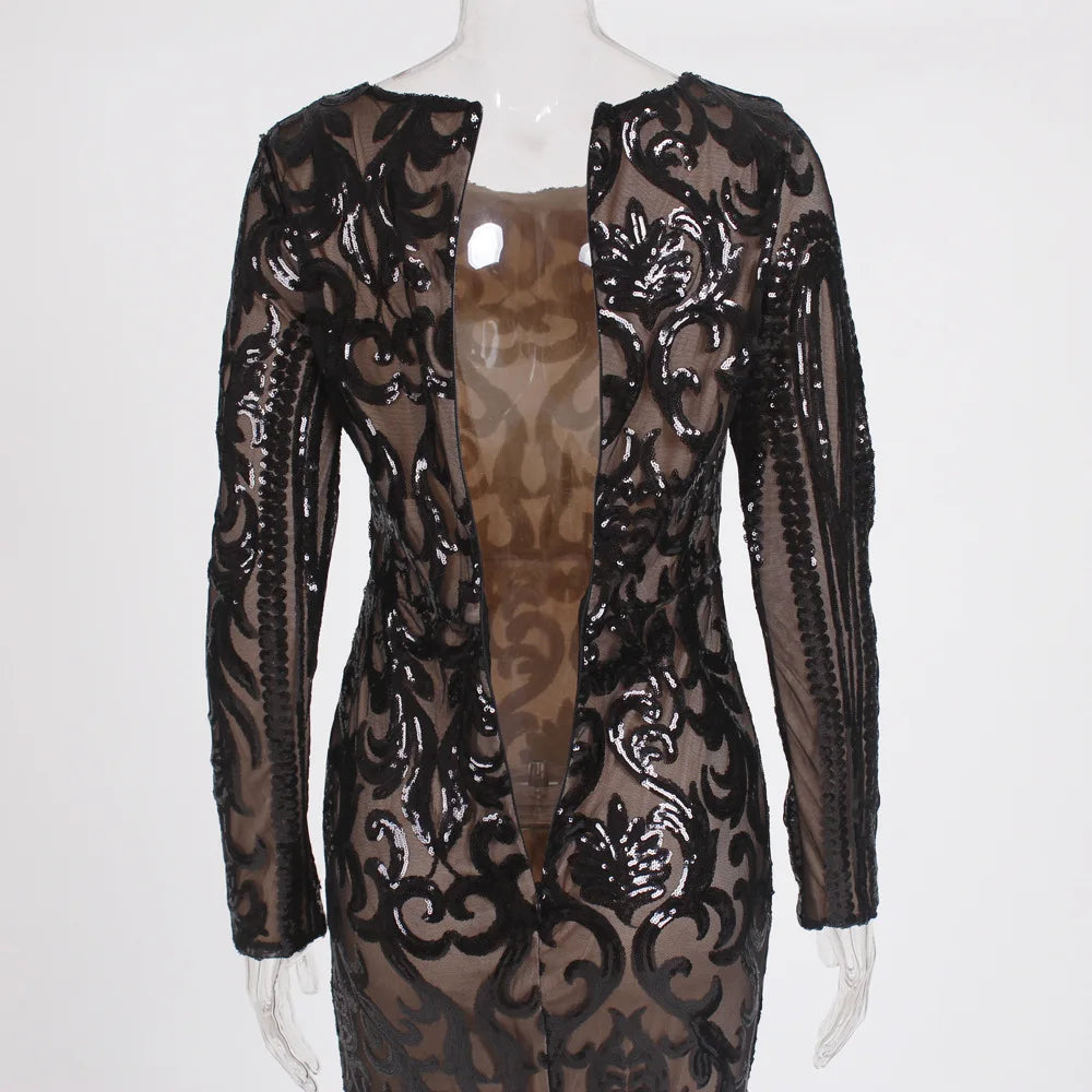 2024 Club Clothing Women Dress Summer Bandage Dress Evening Party Sexy Floor-Length Garment Sleeves O-Neck