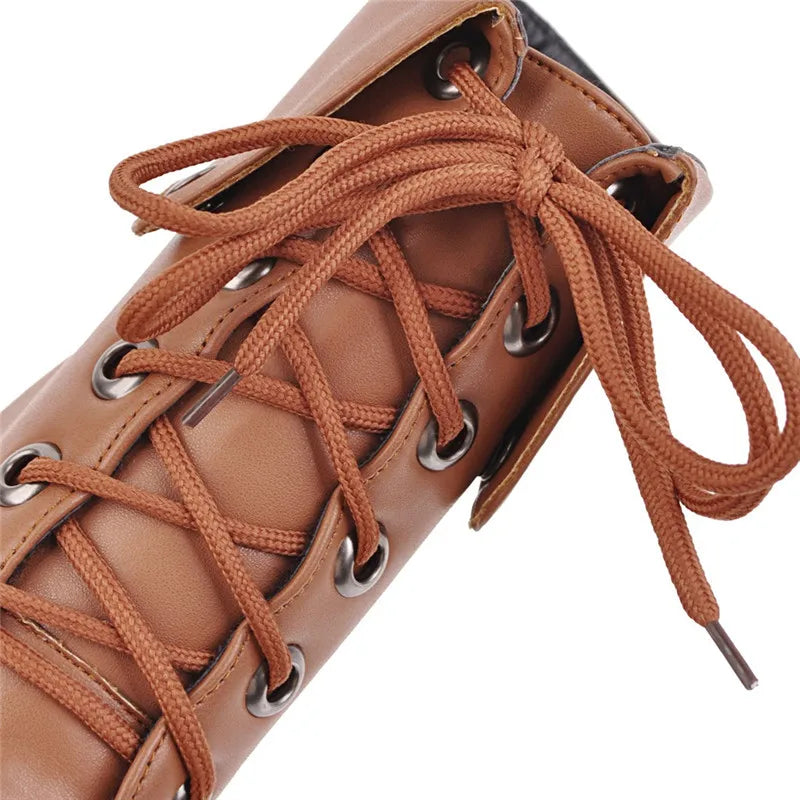 YMECHIC Lace Up Block High Heel Boots Female Platform Cross Tied Large Size Ankle Rock Punk Motorcycle Boots Ladies Winter Shoes