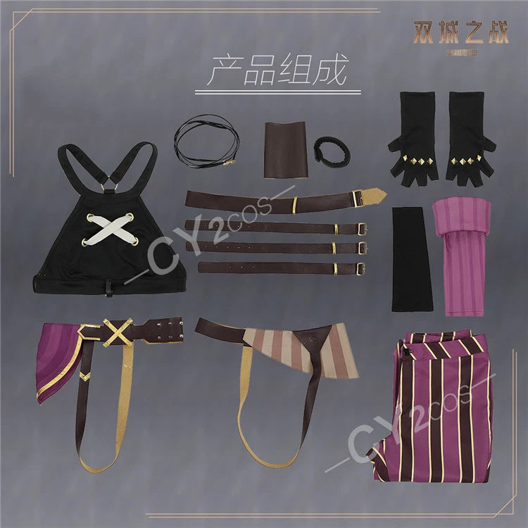 Anime LOL Arcane Cosplay Jinx Cosplay Costume Outfit Wig Shoe Tattoo League Of Legends Clothes Halloween Carnival Woman Sexy Set