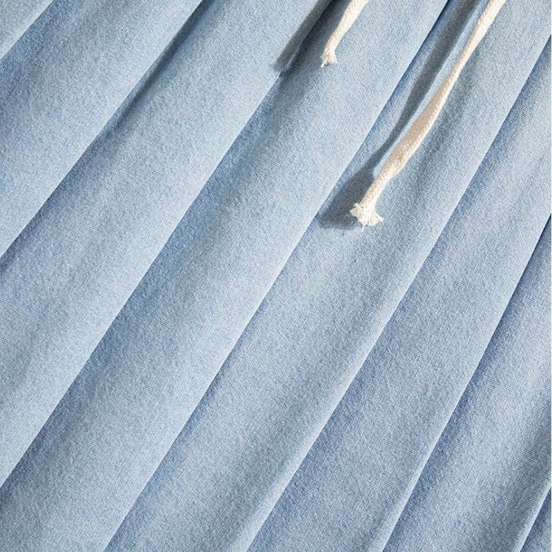 5XL Oversize Denim Skirts Women Lace Up Pleated Skirt Summer Elastic Waist Cute Soft Girl Frilly Loose Jeans Mini Skirt Culotte