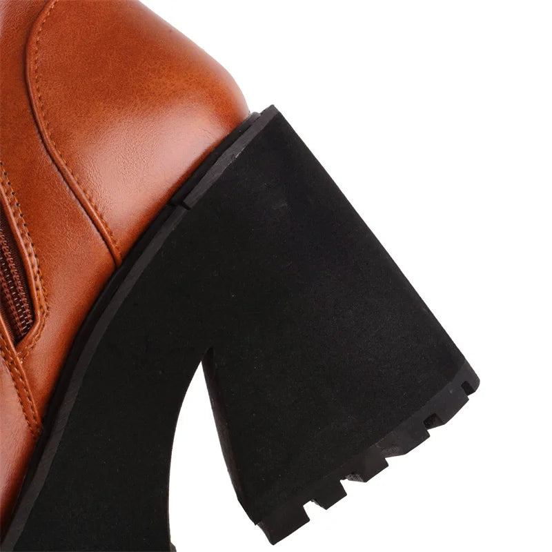 YMECHIC Fashion Popular Style Platform Wedges Knee High Boots for Lady Zip Punk Chunky Botas Goth Gothic Brand Shoes Women 2022