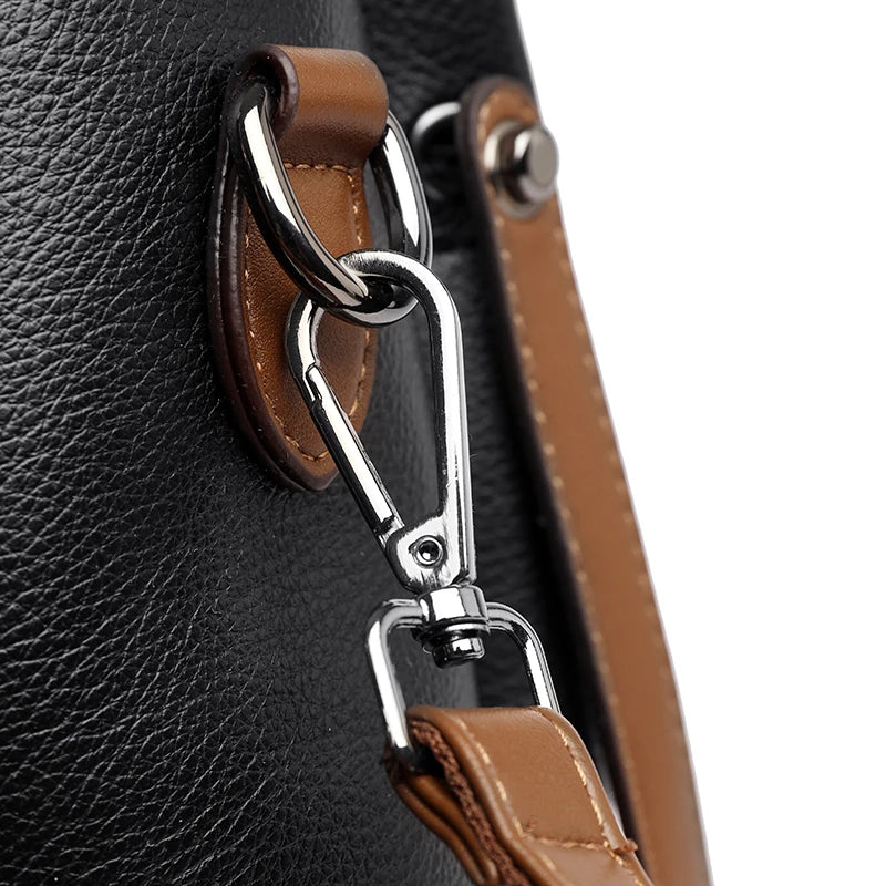 2025 Girl Daily Casual PU Leather Crossbody Shoulder Buckets Fashion Bags Large Capacity Crossbody Soft Shopping Ladies Handbags