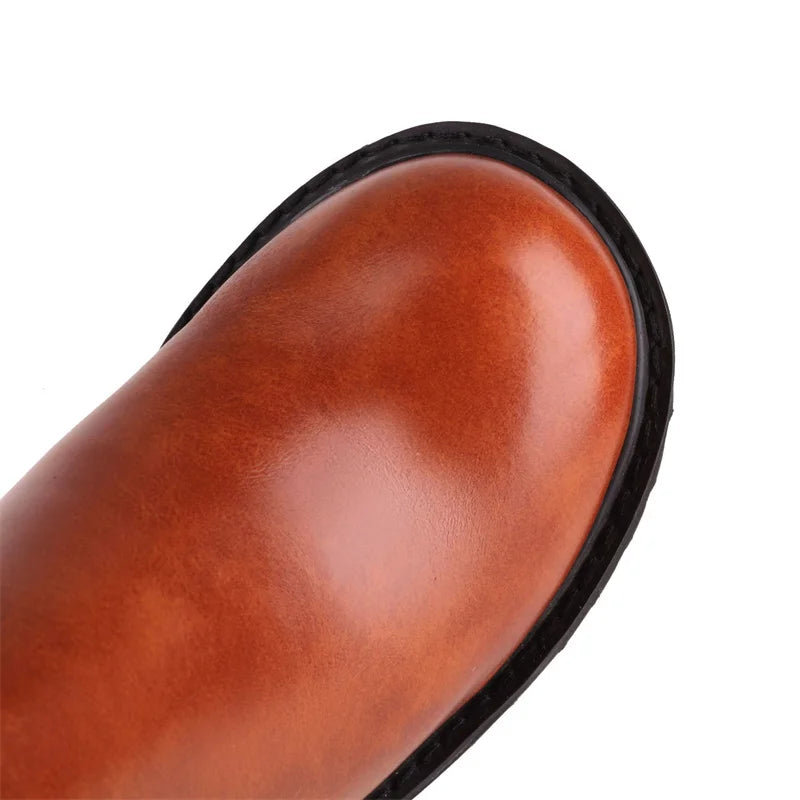 YMECHIC Fashion Popular Style Platform Wedges Knee High Boots for Lady Zip Punk Chunky Botas Goth Gothic Brand Shoes Women 2022