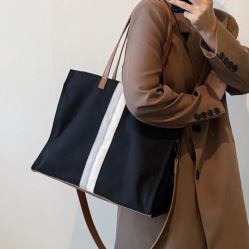 2025 New Style Student Women Bags Tote Canvas Daily Fashionable Multi-function High Capacity Leisure Books Soft Surface Simple