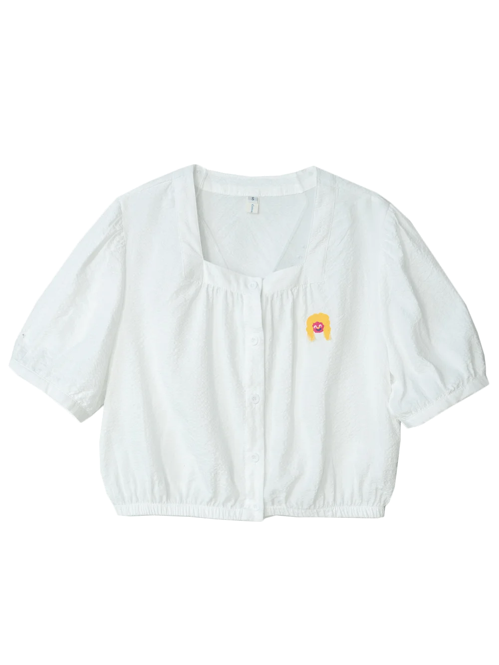 2023 Summer New Original Niche Design Women's White Cropped Shirts Crop Tops Cotton Short-sleeved Spicy Girl Short Blouse