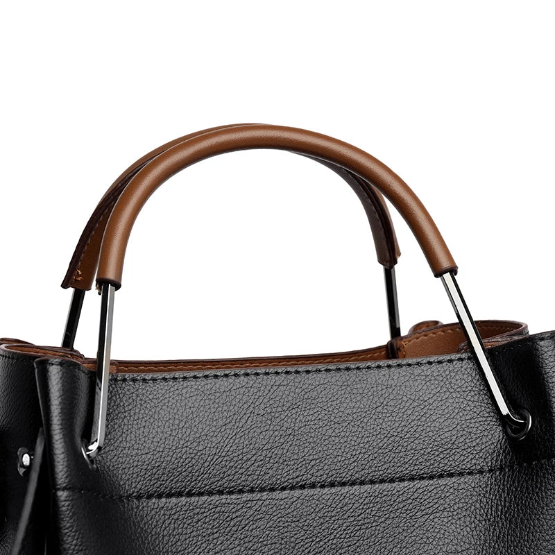 2025 Girl Daily Casual PU Leather Crossbody Shoulder Buckets Fashion Bags Large Capacity Crossbody Soft Shopping Ladies Handbags