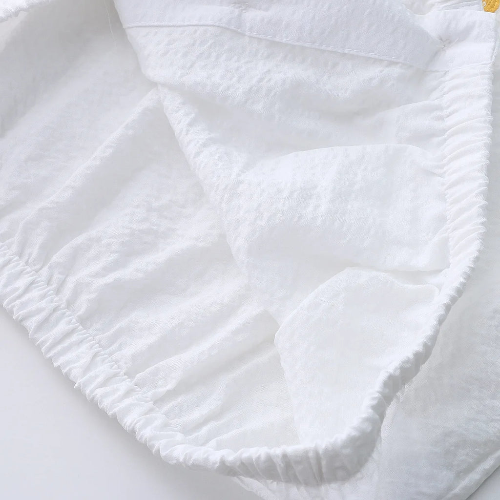 2023 Summer New Original Niche Design Women's White Cropped Shirts Crop Tops Cotton Short-sleeved Spicy Girl Short Blouse